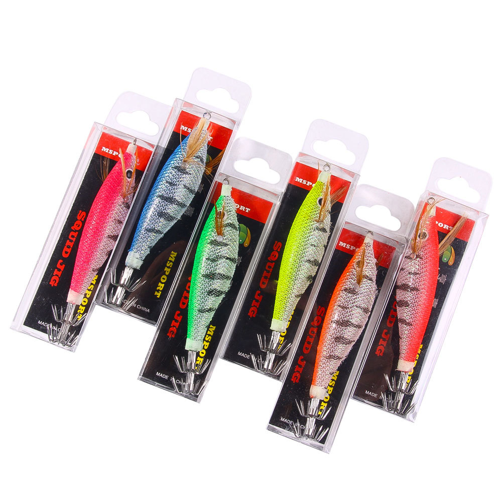 発光電子エビジグセット海水ダブル列イカフックウィードレスリア - Fishing Hook Weedless のレビューと価格