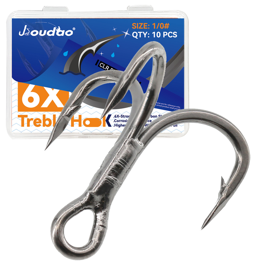6X 釣りトレブルフック​​ 10 個トリプル釣りフックビッ - Fishing Hook Barbless のレビューと価格