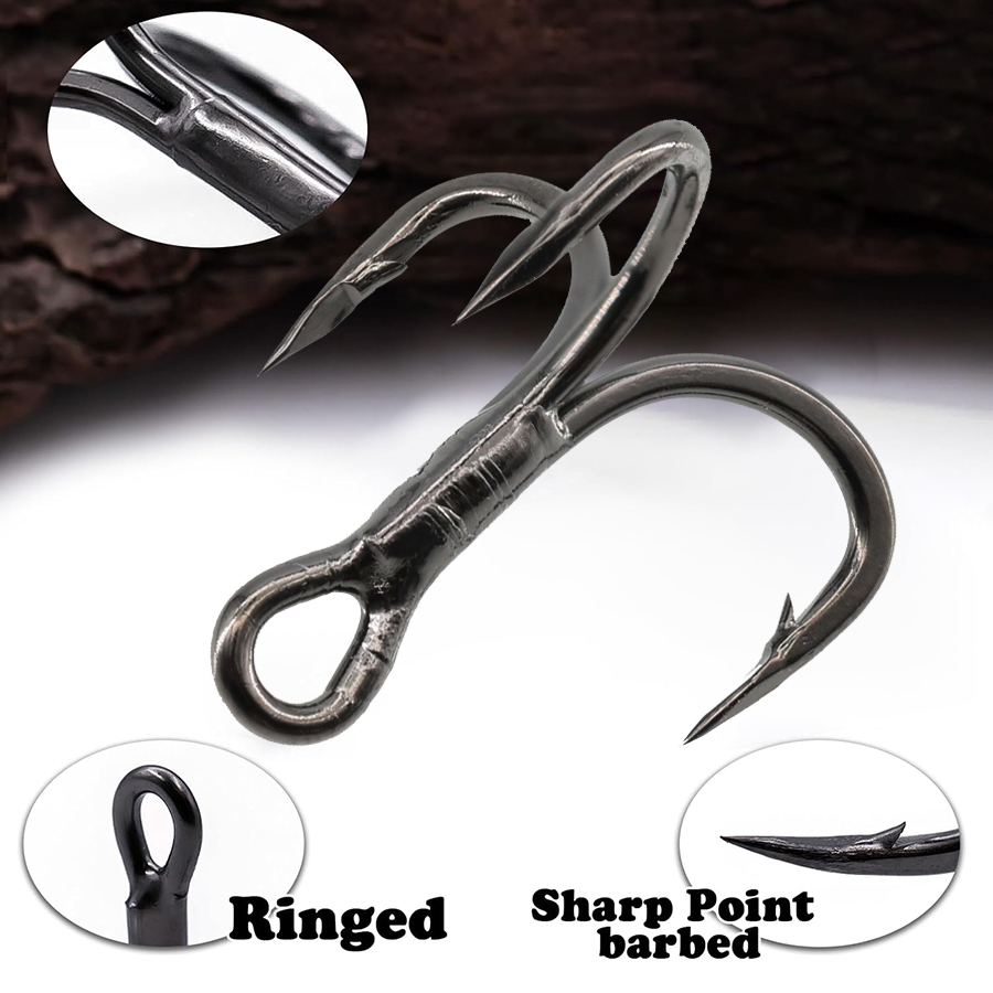 6X 釣りトレブルフック​​ 10 個トリプル釣りフックビッ - Fishing Hook Barbless のレビューと価格