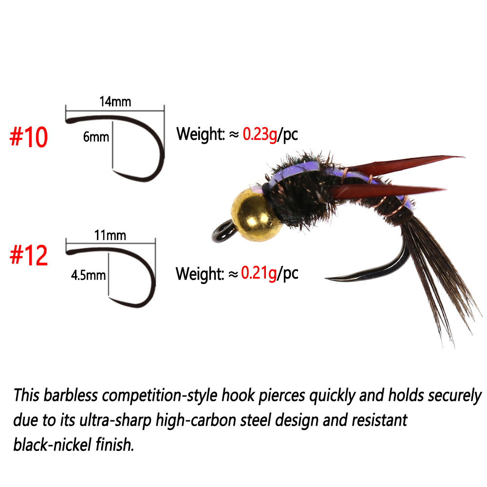Bimoo 8 個真鍮ビーズヘッド邪悪なハエウェットフライバ - Fishing Hook Barbless のレビューと価格