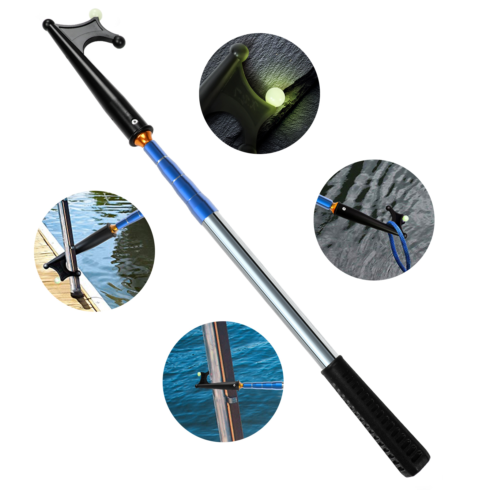 SANLIKE 格納式発光ボートフックステンレス鋼マリンプッ - Fishing Hook Stainless Steel のレビューと価格