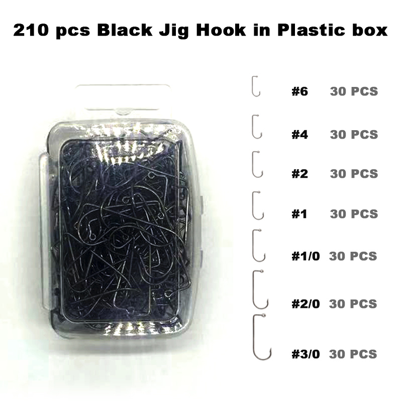 Adygil-釣り用フック,210個,ラウンドヘッドジグ用ブ - Fishing Hook Assortment のレビューと価格