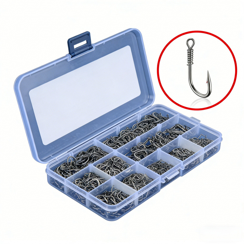 鋭い炭素鋼釣り針、バーブ付き、3-12、複数仕様、50-16 - Fishing Hook Circle のレビューと価格