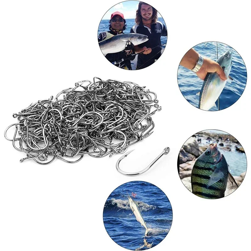 鋭い炭素鋼釣り針、バーブ付き、3-12、複数仕様、50-16 - Fishing Hook Circle のレビューと価格