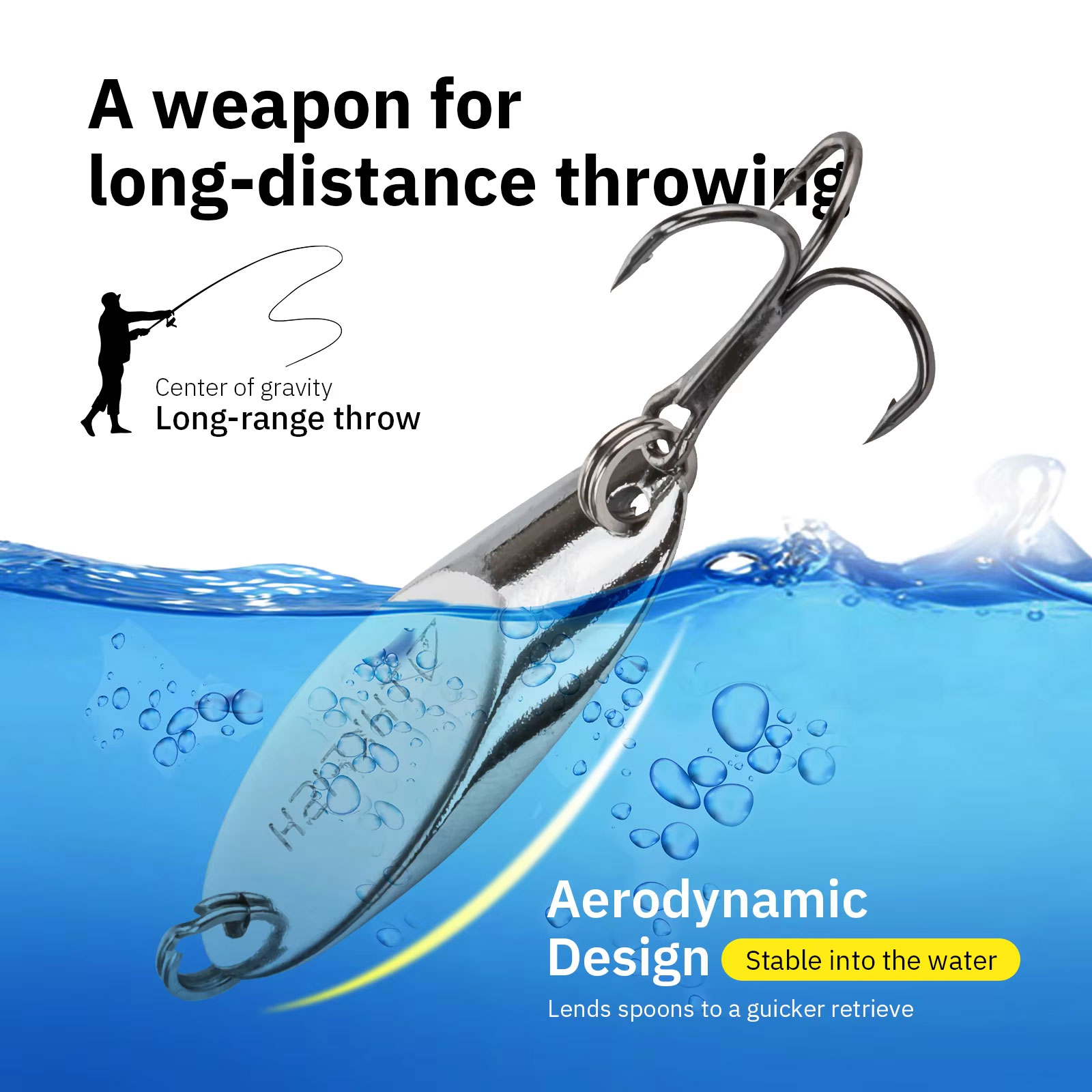 5 個金属スピナースプーンルアー 3.5 グラム 5.5 グ - Fishing Hook Treble のレビューと価格
