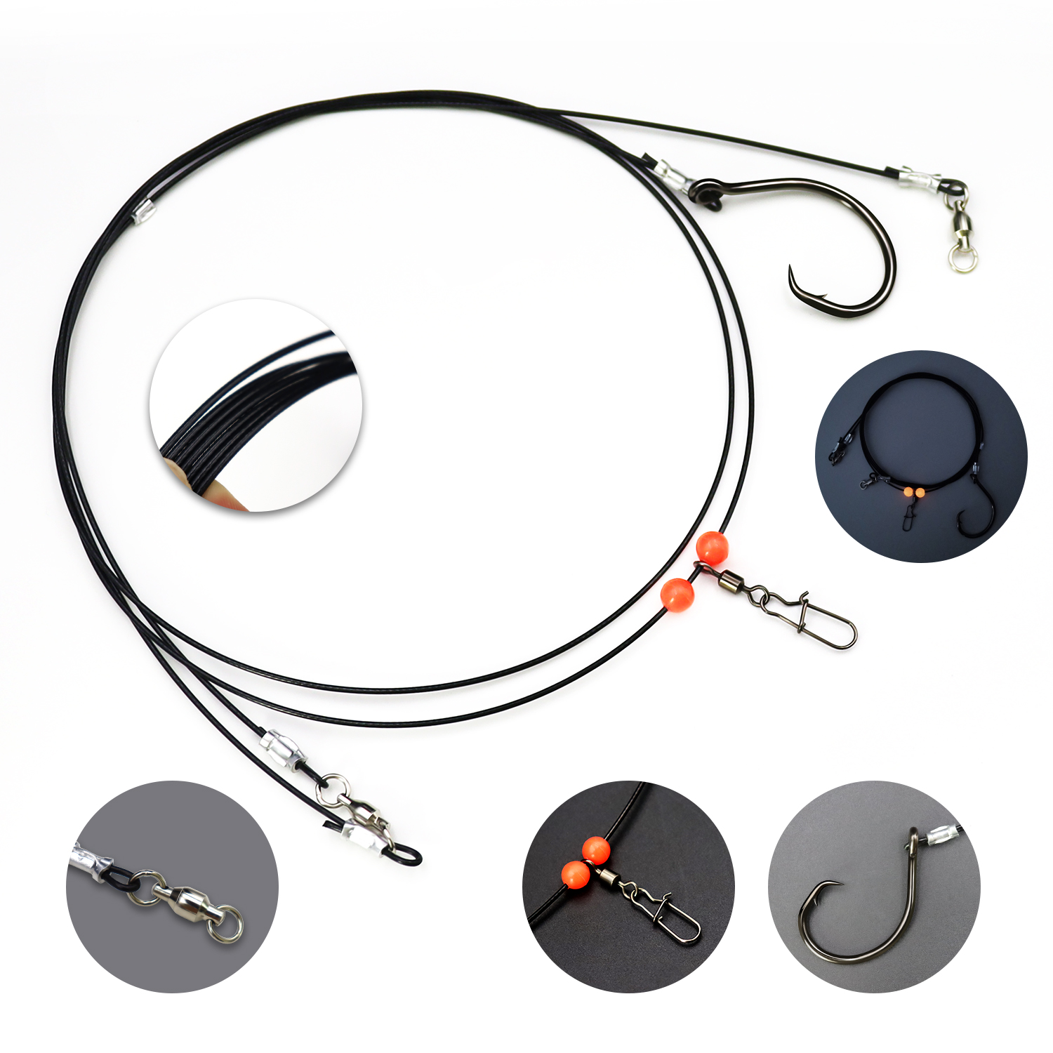 ZYZHE 1pc 海釣りリグ 49 ストランド鋼線 10/ - Fishing Hook Circle のレビューと価格