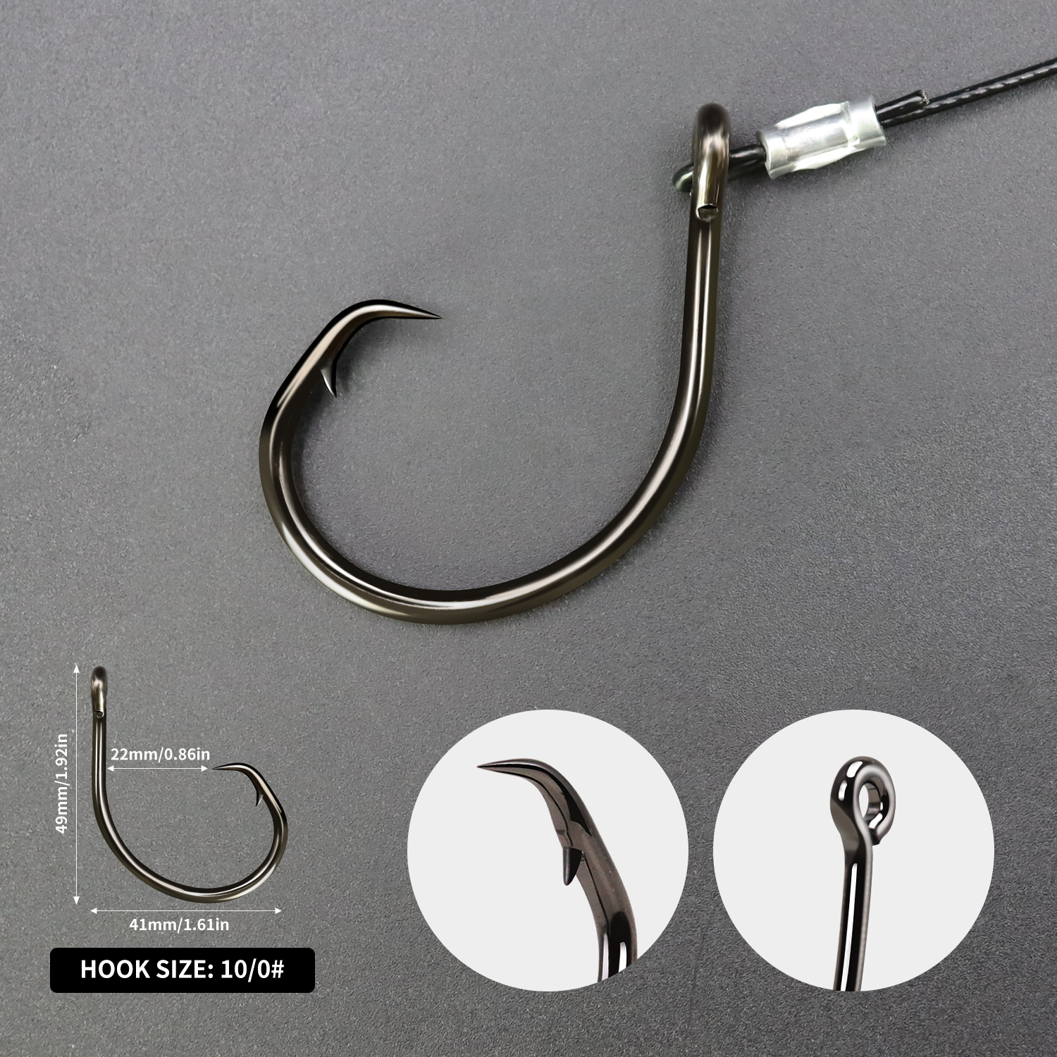ZYZHE 1pc 海釣りリグ 49 ストランド鋼線 10/ - Fishing Hook Circle のレビューと価格