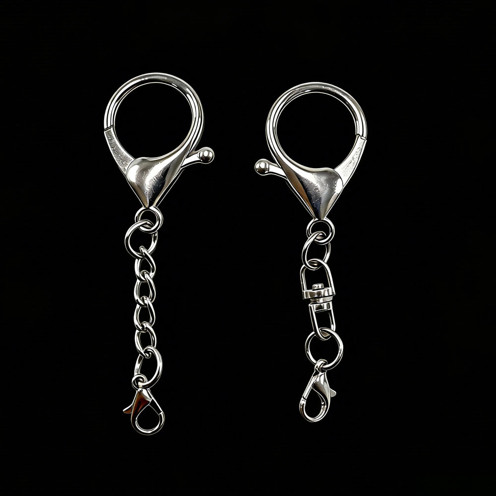 10 個シルバーカラー大型ロブスタークラスプ合金キーホルダー - Fishing Hook Size のレビューと価格
