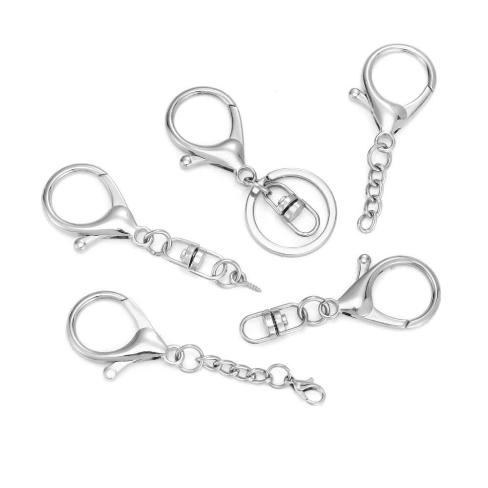 10 個シルバーカラー大型ロブスタークラスプ合金キーホルダー - Fishing Hook Size のレビューと価格