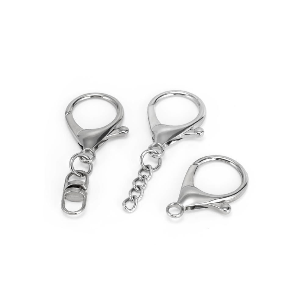 10 個シルバーカラー大型ロブスタークラスプ合金キーホルダー - Fishing Hook Size のレビューと価格
